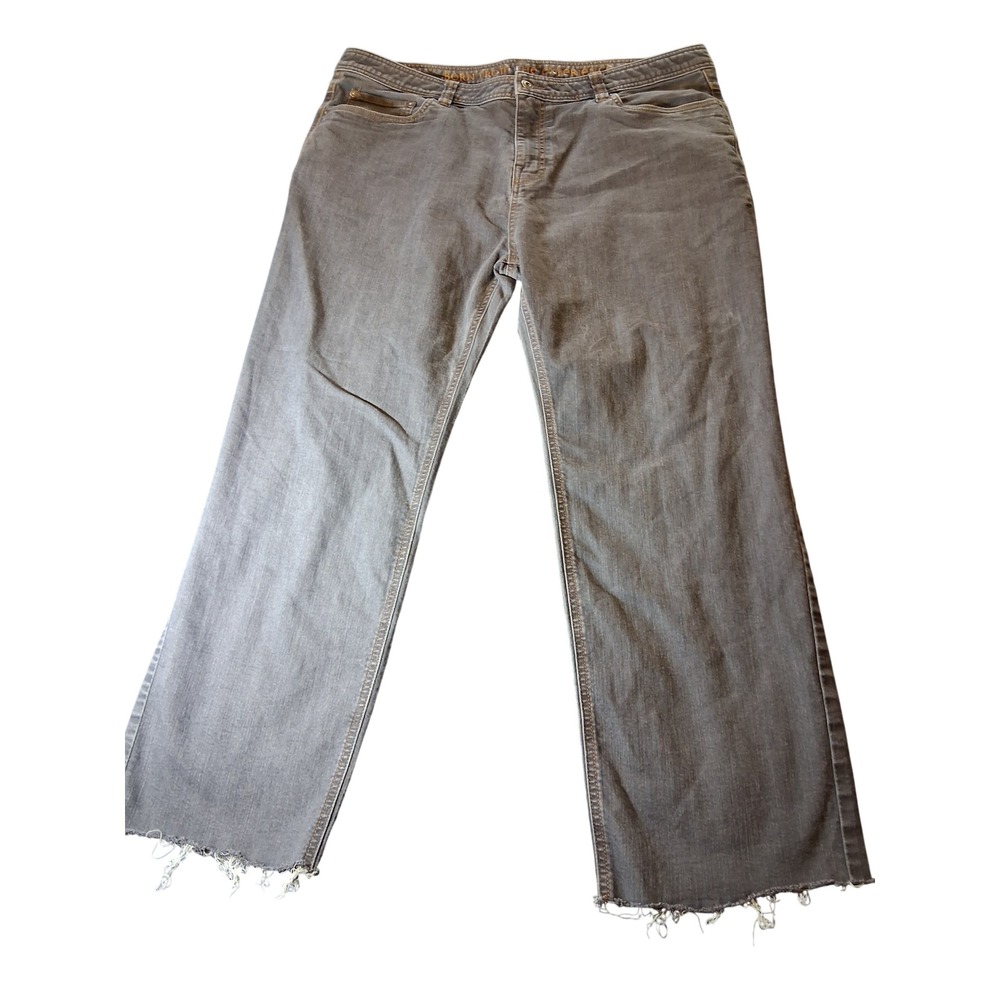 Prana Mens Slim Fit Gray Denim Jeans Raw Hem 40x32 (Measures 40x29.5)